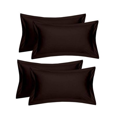 RJ Products Plain 100% Cotton Pillow Cover -King Size Coffee Color Set of 4