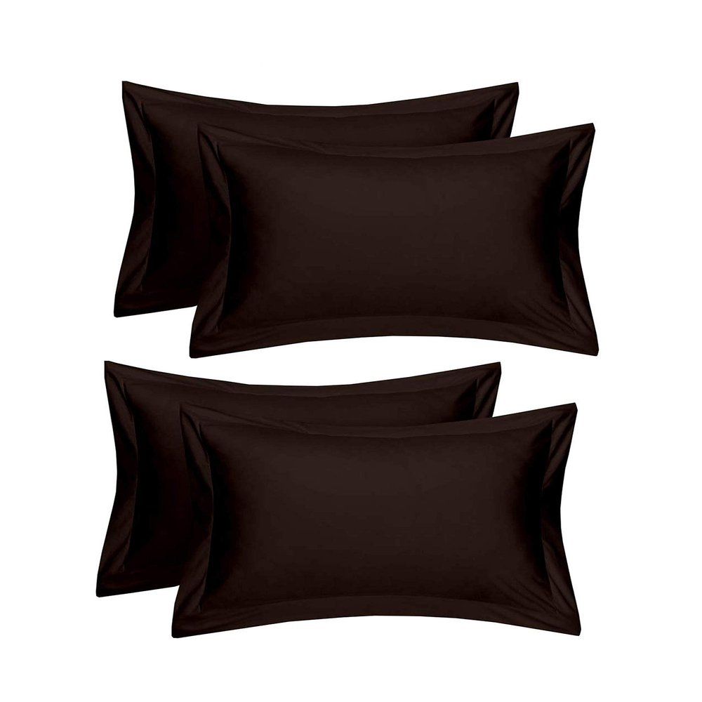 RJ Products Plain 100% Cotton Pillow Cover -King Size Coffee Color Set of 4