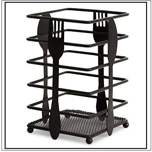 Dianna sales Kitchen Utensil Holder - Black Metal with Classic (Pack of-1)