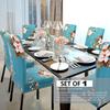 Styleys Polyester Blend Elastic Stretch Flower Print Removable Washable Short Dining Chair Cover - Blue Flower, SD14 view 2
