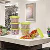 Cutting EDGE 750ml Nesterware Food Storage Container Set of 6 for Pulses, Sugar, Tea, Cereals, Travelling, Spices, Office, Lunch Box (Green) view 1