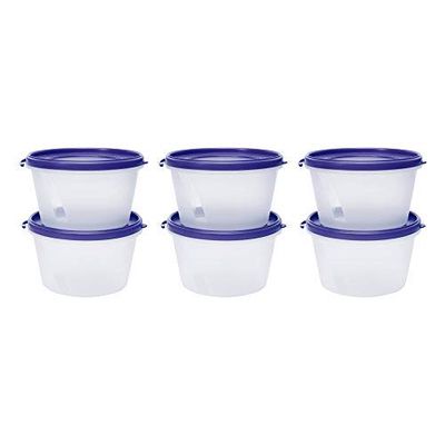 Cutting EDGE 750ml Nesterware Food Storage Container Set of 6 for Pulses, Sugar, Tea, Cereals, Travelling, Spices, Office, Lunch Box (Dark Blue)