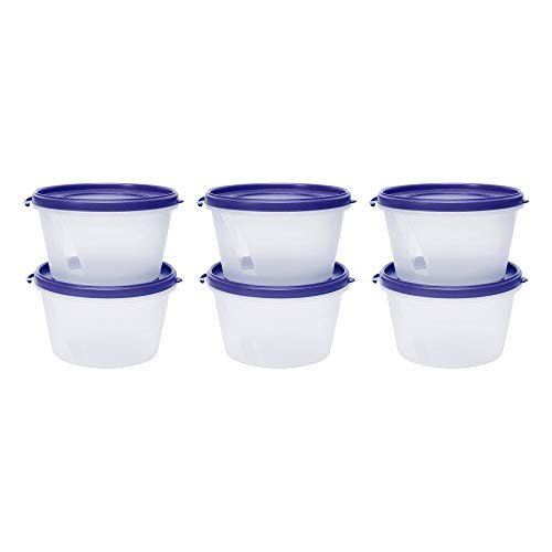 Cutting EDGE 750ml Nesterware Food Storage Container Set of 6 for Pulses, Sugar, Tea, Cereals, Travelling, Spices, Office, Lunch Box (Dark Blue)