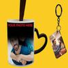 THEWHOOP Personalized Heart Handle Magic Customized Coffee Mug with Your Photo, Name, Text for Birthday Anniversary Valentine Gift view 1