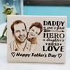 GFTBX 'Fathers Day' Personalized Engraved Rectangular Wooden Photo Plaque Gift For Men|Husband|Father (5 x 4 inches, Brown) view 4