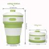 sakoraware BPA Free Food Grade Silicone Collapsible Portable Tea Coffee Water Thermos Travel Mug Cup Gifts Heat Insulated for Hot and Cold, Foldable Cup with Lid, 350ML, Random Color view 2