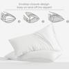 LINENWALAS Solid Cotton 400 TC Pillow Cover, Set of 2 Pillowcovers in White, Standard Size Pillowcase, Pillow Covers with Envelope Closure (17x27 Inch, White) view 3