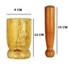 Rolimoli Wooden Okhali and musar spice masher brown color (Brown,Big Size - 9 x 9 x 12 cm) view 3
