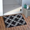 AEROHAVEN 100% Cotton Glorious Super Soft Moroccan Designer Anti Slip Bathmat - BM-17 (Black, 50 cm x 80 cm) view 1