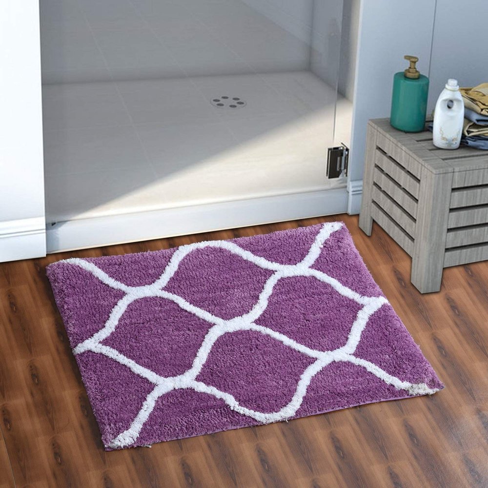 AEROHAVEN Glorious Super Soft Microfiber Designer Anti Slip Bathmat - BM - 14 (Wine, 20" x 32" OR 50 cm x 80 cm)