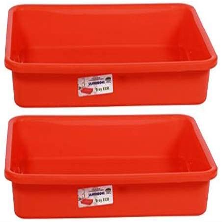 Samruddhi Plastic Multipurpose Organizer Tray - Pack of 2 (Orange, 42 X 31.2 X 20 Cm)
