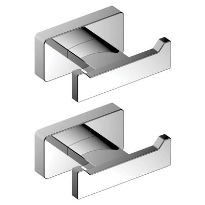 SL Elegant Brass Robe Hook | Coat Hook with Chrome Finish and Wall Mounted (Pack of 2)