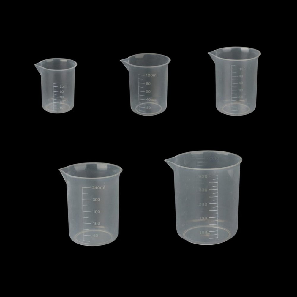 THW (5 pc) 50ml 100ml (250ml-2pc) 500ml Plastic Science Beaker Set Measuring Cup
