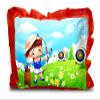 Kesar Enterprises Micro Front & Velvet Back Pillow Cushion for Boy & Girl (Rectangle Shape) - 14 x 20-inches Style 59 view 1