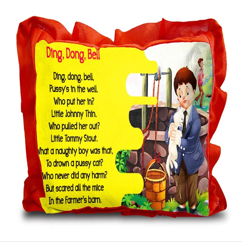 Kesar Enterprises Micro Front & Velvet Back Pillow Cushion for Boy & Girl (Rectangle Shape) - 14 x 20-inches Style 83