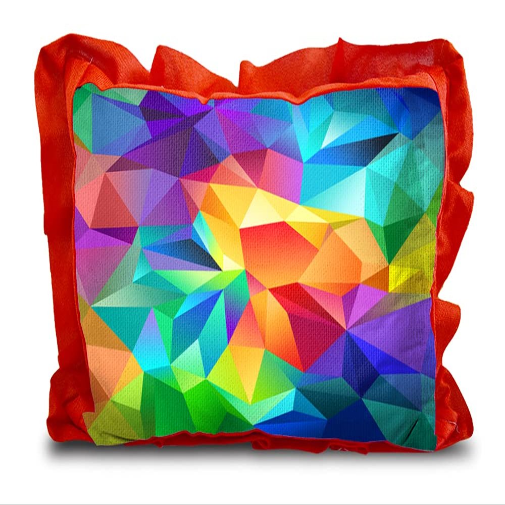 Kesar Enterprises Micro Front & Velvet Back Pillow Cushion for Boy & Girl (Rectangle Shape) - 14 x 20-inches Style 135