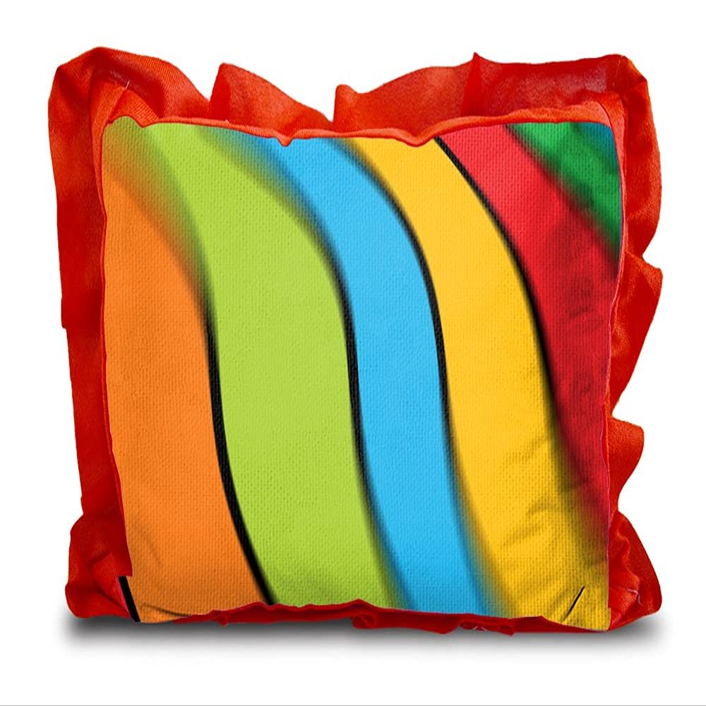 Kesar Enterprises Micro Front & Velvet Back Pillow Cushion for Boy & Girl (Rectangle Shape) - 14 x 20-inches Style 125