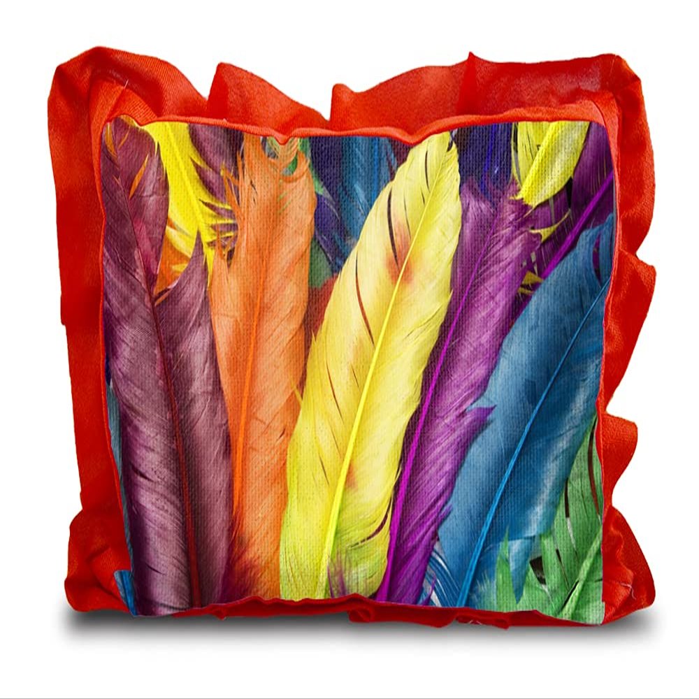 Kesar Enterprises Micro Front & Velvet Back Pillow Cushion for Boy & Girl (Rectangle Shape) - 14 x 20-inches Style 5