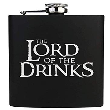 TRAQ Hip Flask for Men OR Women with Lord of The Drinks Engraving (8 oz)