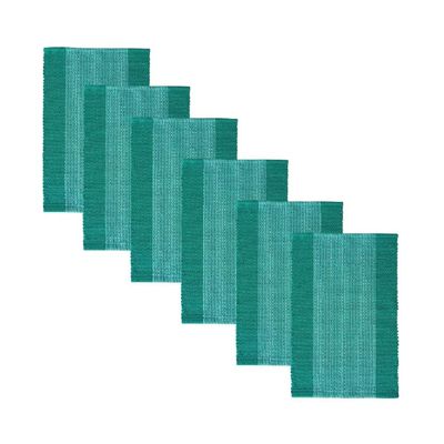 GLEAM Dining Table Mats 6 Piece Machine Washable (Aqua Place mats)