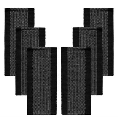 GLEAM Dining Table Mats 6 Piece Machine Washable (Black Place-mats)