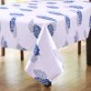 Miyanbazaz Textiles Cotton Tablecloth Tea/Coffee Table Cover Dining Table Cover Center Table Cover Square Table Cover (40 x 60 inch, Blue Silver Leaf) view 2