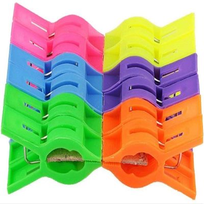 Ivaan Plastic Cloth Hanging Clips (Multicolour)- Set of 12 Pieces (1 Dozen)