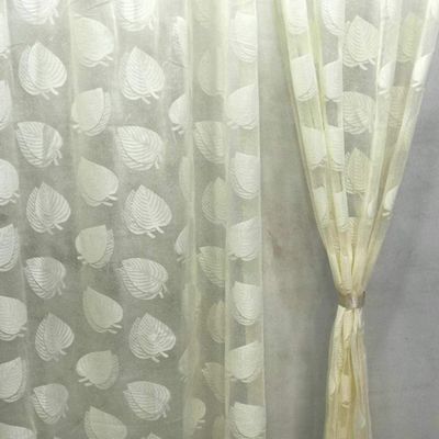 Homefab India Sheer Long Door Curtain - Semi Transparent Curtain (9ft, Cream) -1 Piece