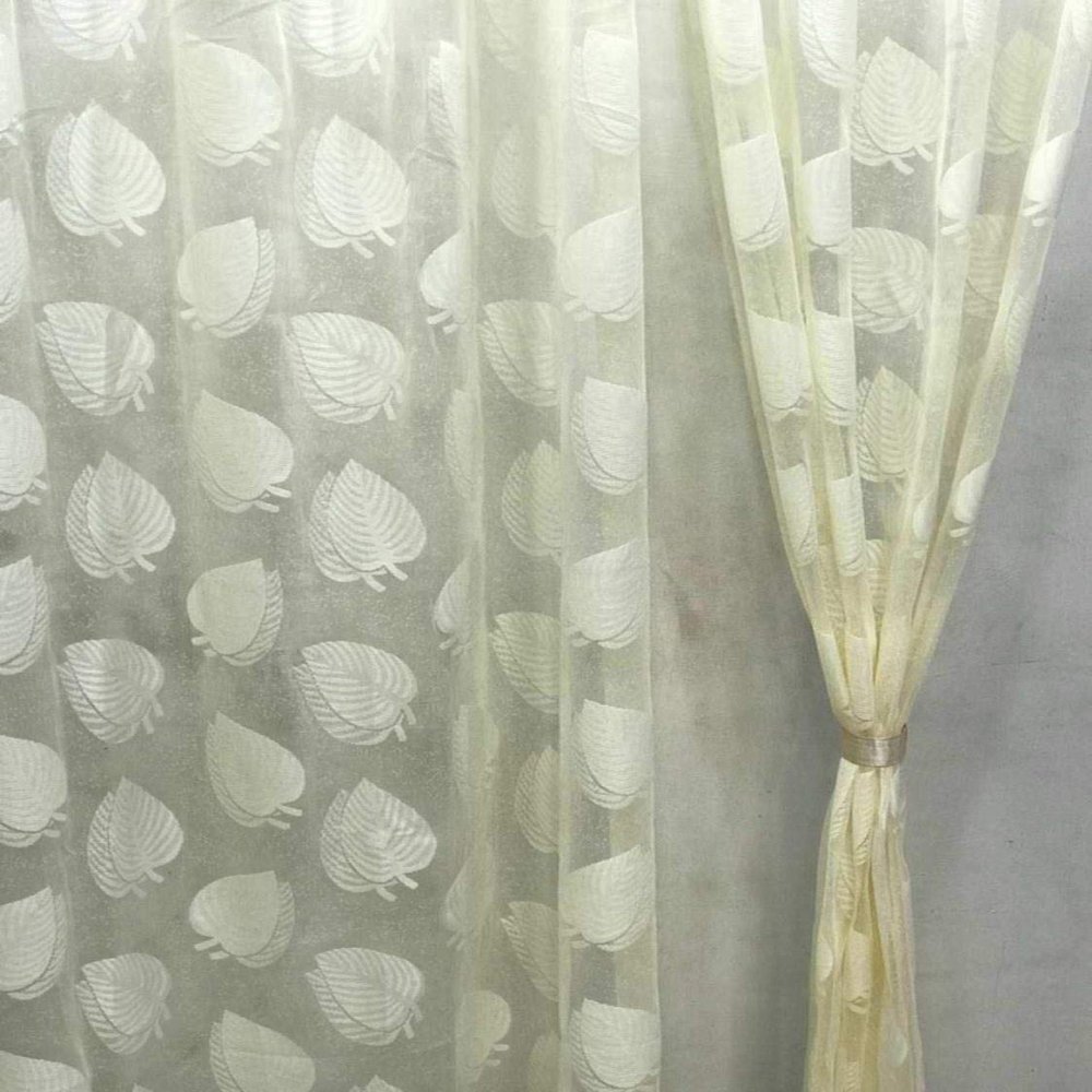 Homefab India Sheer Long Door Curtain - Semi Transparent Curtain (9ft, Cream) -1 Piece