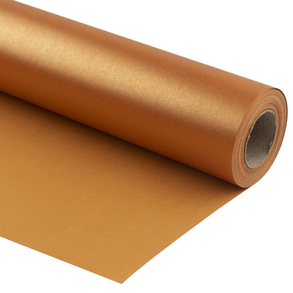 MM WILL CARE - WE WILL CARE YOUR PRODUCTS Copper Solid Color Matte Pearly-Lustre Wrapping Paper - 20 Inch X 10 Meter