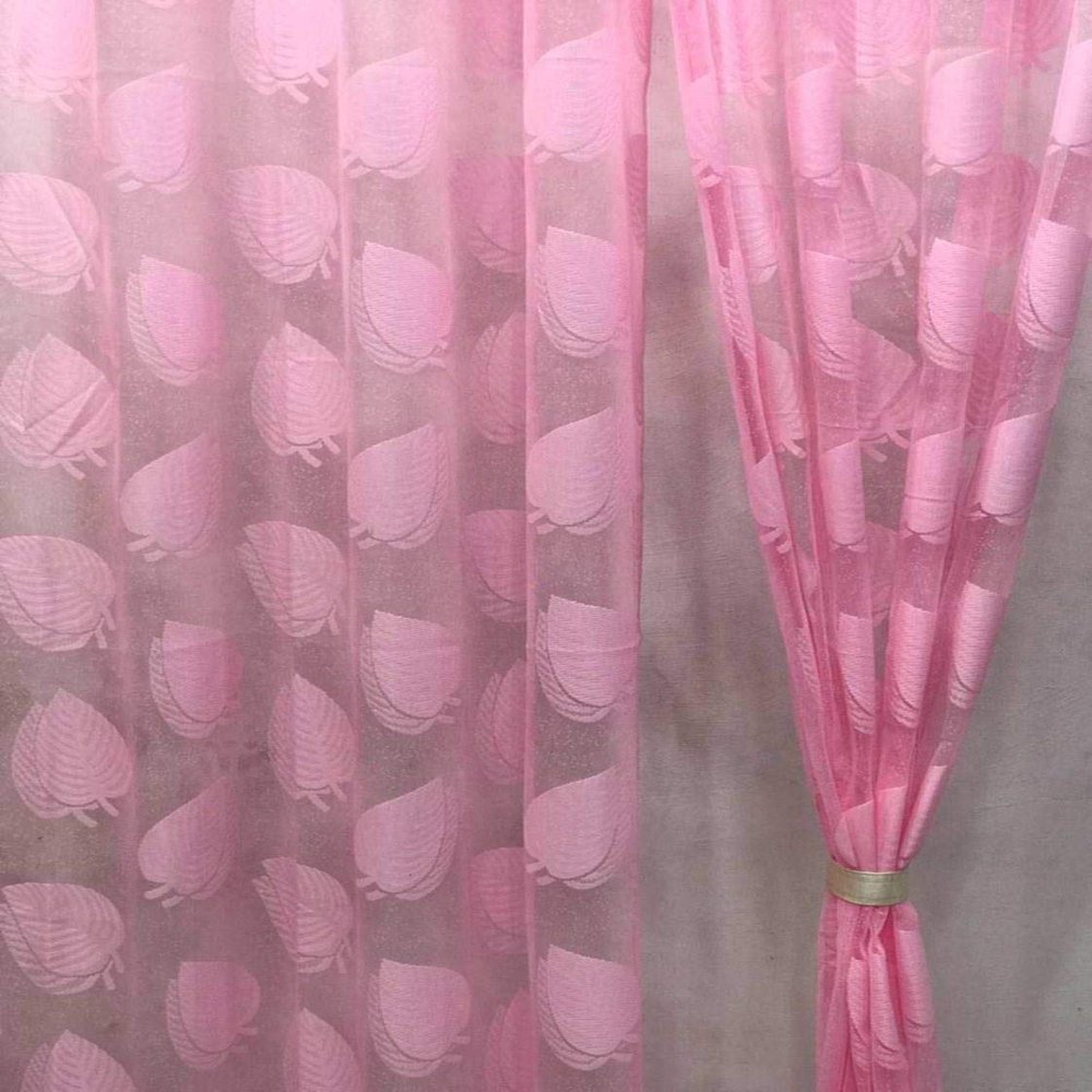 Homefab India Sheer Long Door Curtain - Semi Transparent Curtain (9ft, Pink) -1 Piece