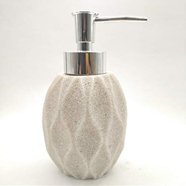 TOTO DEALS Premium Design Sand Stone Liquid Soap Dispenser (1 Piece) (Material: Stone, Capacity: 350ml)