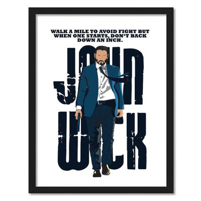 Good Hope John Wick Movie Framed Poster 10x13 Inch Keanu Reeves Wall Art for Home Office Decor, Action Movie, Gift for Fans, Gun Fu Film, Print for bedroom living room hostel room decor home office