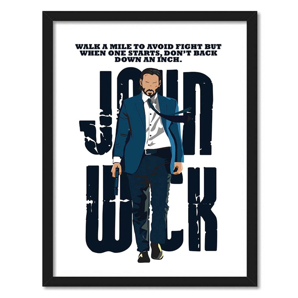 Good Hope John Wick Movie Framed Poster 10x13 Inch  Keanu Reeves Wall Art for Home Office Decor, Action Movie, Gift for Fans, Gun Fu Film, Print for bedroom living room hostel room decor home office