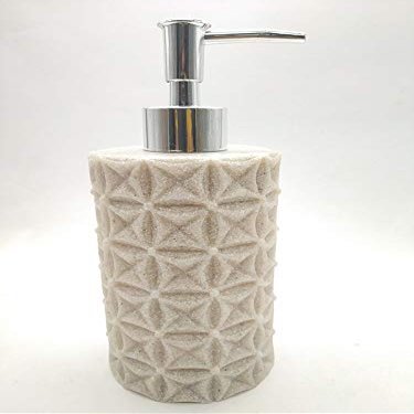 TOTO DEALS Premium Design Sand Stone Material Liquid Soap Dispenser (Off-white, Capacity: 350ml)