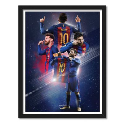 Good Hope Lionel Messi Framed Poster 10x13 Inch  Soccer Star Wall Art for Bedroom, Football Legend Decor, Gift for Fans, Boys, Men, Sports Room, Messi PSG 30 Print, Man Utd Jersey Frame Posters, Players Photo frames