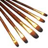 Chrome Small Handle Synthetic Filbert Tip Artist Paint Brushes- 6 Piece Set for Acrylic, Watercolor, Oil Painting view 4