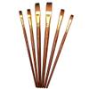 Chrome Painting Brushes Set of 6 Professional Flat Tip Synthetic Hair Artist Brush for Acrylic/Watercolor/Oil Painting view 1