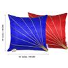 indoAmor Stripes Pattern Silk Cushion Covers (Blue & Red, 16x16 inches) - Set of 5 Pieces view 2