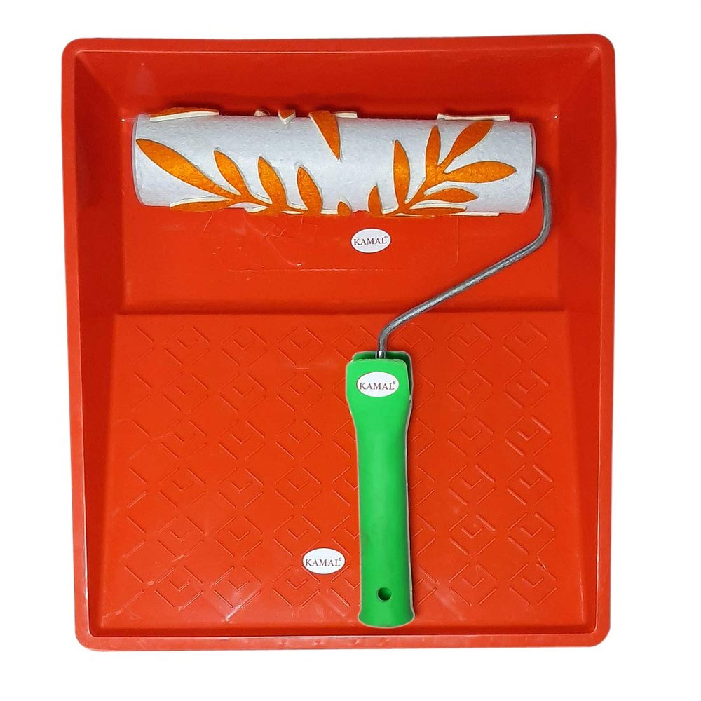 KAPIL Spring Coton Roller Combo with Premium Plastic Paint-Tray for Wall