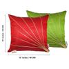 indoAmor Stripes Pattern Silk Cushion Covers (Green & Red, 16x16 inches) - Set of 5 Pieces view 2