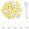 Gilhot Cable Ties Adhesive Mounts, 25mm x 25mm White Nylon Zip Cable Tie Mount for Wire Clips Wraps Base Holder Sticky Pads Cable Organizer(Pack Of 100) view 3