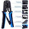 FEDUS RJ45 Crimping Tool Kit, Crimping Tool rj45 Crimping Machine for Cat6A Cat5E Cat5 RJ45 Ethernet tool kit, 100PCS rj45 Connector, Network Lan Tester, Cut and Strip Tool view 4