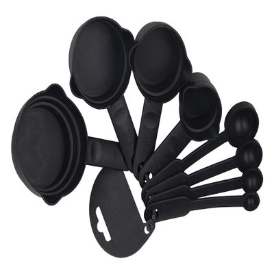 Freshome Plastic 8 Piece Measuring Cups and Spoons for Kitchen Cake Baking and Cooking Teaspoon Tablespoon Spoon Accessories Tools Set