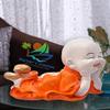 Mariner's Creation Polyresin Cute Baby Monk Laughing Buddha Showpiece - Orange | Best for Home Dcor, Vastu, Good Luck, Home Decoration, Car, Decorative Item, Gifts, Positive Vibes Energy view 2