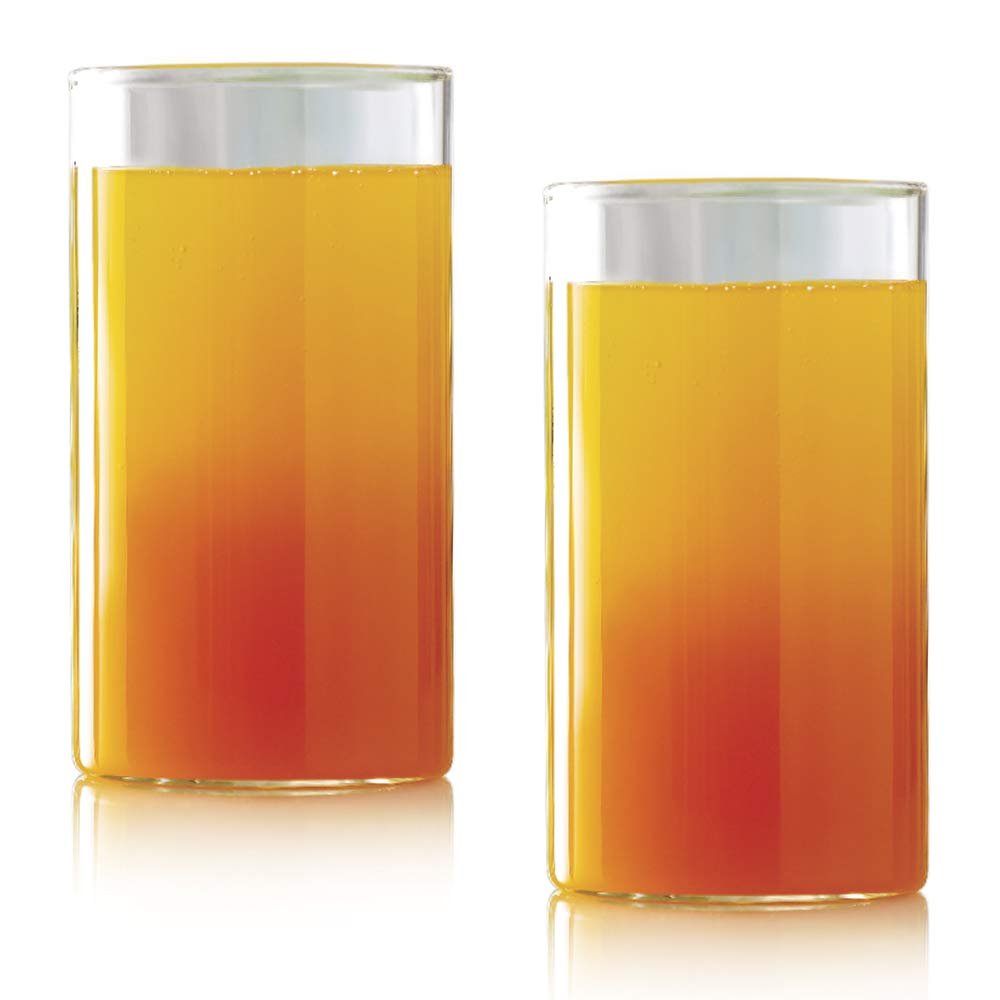 Borosil Vision 6pc Transparent Drinking Glass | Borosilicate Glass Tumblers for Water, Cold Drinks, Juice | Flame Proof, Microwave & Dishwasher Safe | for Daily use & Gifting (2pc Clear, 350 ml)