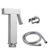 Satya Vipal Square Brass Health Faucet with 1mtr Flexible SS Tube and Wall Hook view 1