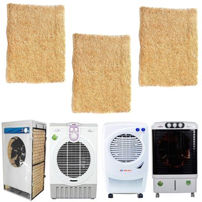 UR LITTLE SHOP Air cooler Plain Grass_Wood wool_Cooling Pads 18 X 28 Inches_Set of 3 Pack_Suitable For All Desert Coolers No:20