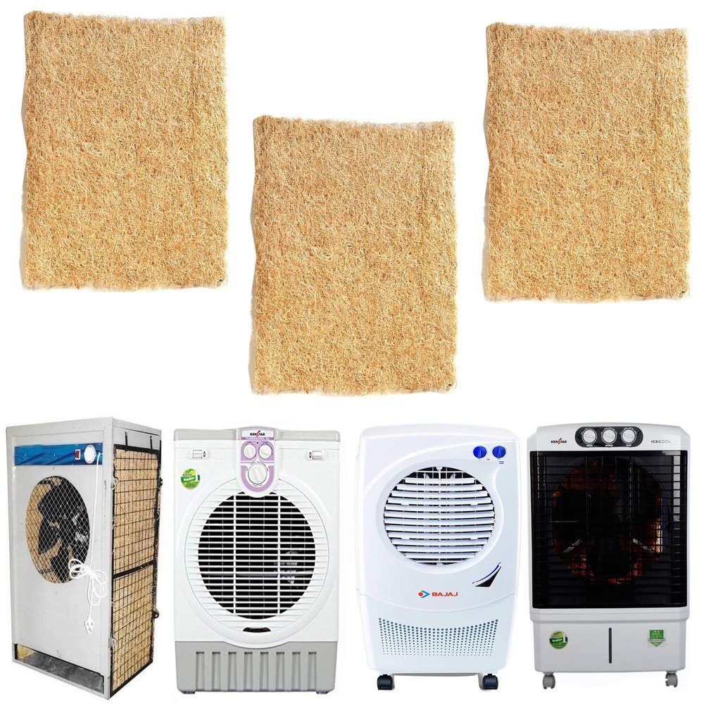 UR LITTLE SHOP Air cooler Plain Grass_Wood wool_Cooling Pads 18 X 28 Inches_Set of 3 Pack_Suitable For All Desert Coolers No:20