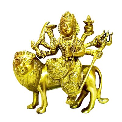 The Himalayan Collections HC- Astadhatu (8 Metals) Durga Idol - Ambe Maa, Vaishno Devi, Sherawali Mata Brass Puja Idol (4)